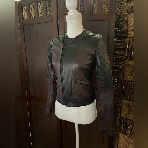 Joe's Jeans Jackets & Blazers - Joe’s Jeans Two-Tone Motorcycle Leather Jacket size‎ small